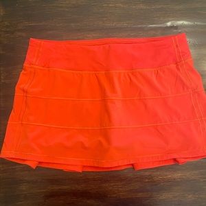 Lululemon Pace Rival skirt, size 8, red-orange